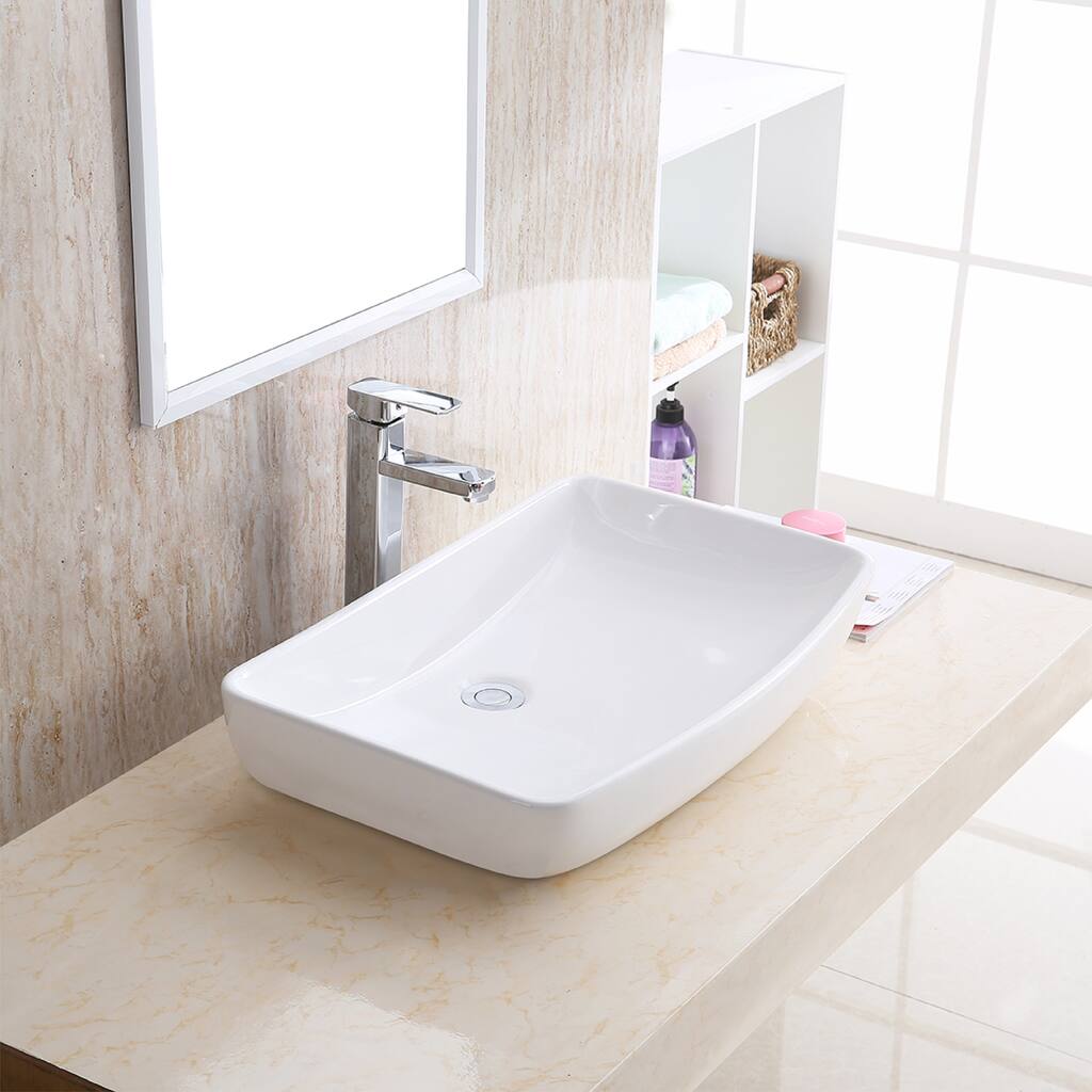 Karran Valera 27" Vitreous China Vessel Bathroom Sink in White ...